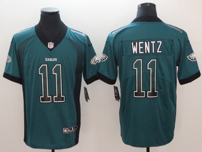 Men Philadelphia Eagles #11 Wentz Drift Fashion Orange Color Rush Limited NFL Jerseys
